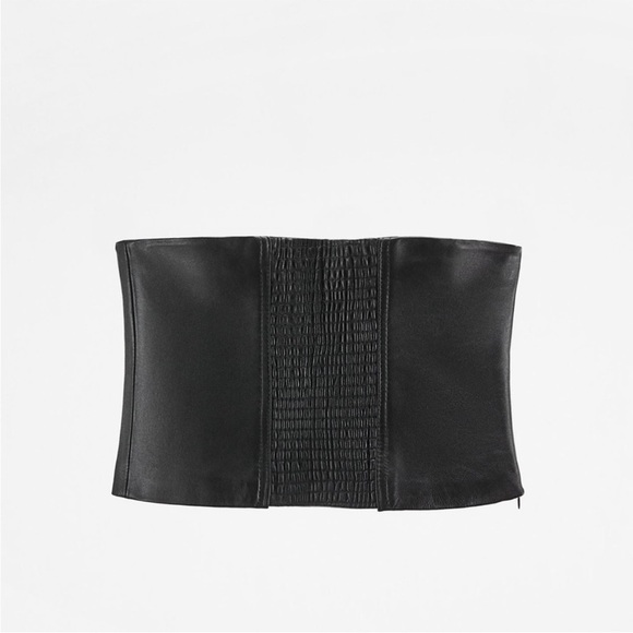 ZARA LEATHER CORSET CUMMERBUND - Picture 4 of 6